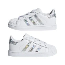 Adidas Originals Baskets Bébé Adidas Superstar -Bébé Soldes adidas originals cg6707 11 footwear photography mirrored pair view white 000