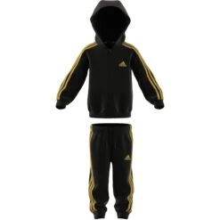 Survêtement à Capuche Bébé Adidas Essentials Shiny -Bébé Soldes adidas hr5874 5 apparel zip turntable 3d 1 white