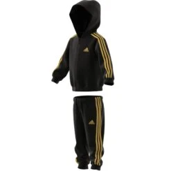 Survêtement à Capuche Bébé Adidas Essentials Shiny -Bébé Soldes adidas hr5874 5 apparel zip turntable 3d 8 white