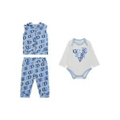 Ensemble Veste Sans Manches à Capuche + Body Manches Longues + Pantalon Bébé Guess -Bébé Soldes guess h4rw08 ka6w0 p71m 2