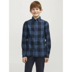 Chemise à Carreaux Manches Longues Enfant Jack & Jones Gingham -Bébé Soldes jack jones 12183050 4378905 3